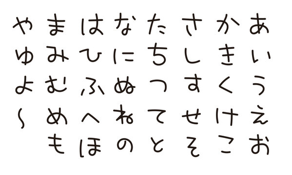 かわいいカタカナ　日本語　手書き文字