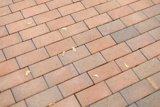 Brick pavement pattern in warm tones