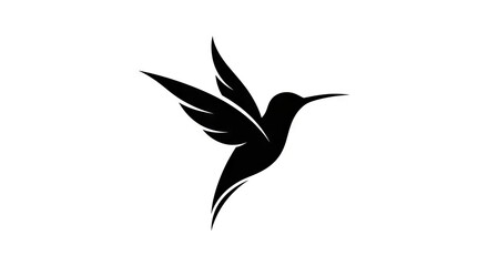 Obraz premium Black silhouette of a hummingbird in flight