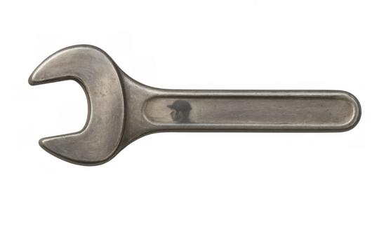 Single wrench for repair and maintenance, essential hardware tool for construction and industrial work, transparent background - Powered by Adobe