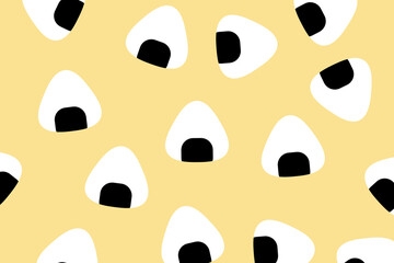 Cartoon rice ball cute seamless pattern
