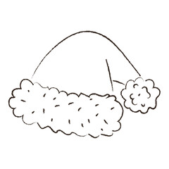 Festive Santa hat sketch with fuzzy trim and pom-pom, perfect for holiday decorations and crafts