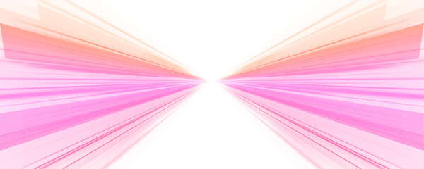 Futuristic neon tunnel created with glowing parallel lines. Vector PNG perfect for abstract motion backgrounds or digital racing graphics. Dynamic luminous perspective.