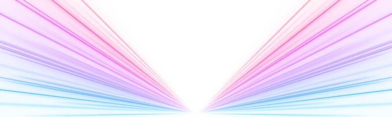 Glowing straight neon lines forming a corridor effect on transparent background. Perfect for digital banners, motion graphics, or futuristic compositions. Vibrant luminous depth.