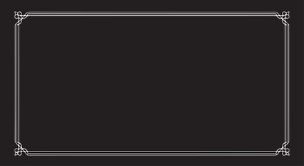 Elegant decorative classic vector border frame template on dark background for design use