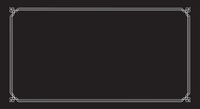 Elegant decorative classic vector border frame template on dark background for design use