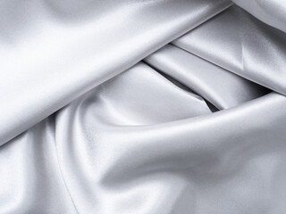 Cloth silver grey fabric background soft pattern texture abstract fashion design textile clothing silk surface wallpaper luxury, backdrop wedding christmas decoration romantic, mockup cosmetic