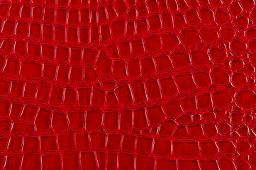 Shiny red leather surface