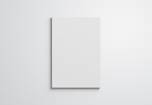 Magazine mockup on blank surface. Cover template isolated on white. 3D rendering
