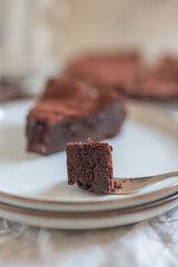 home made dark chocolate brownies 