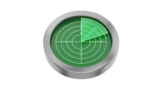 Green Radar Screen Displaying Targets and Sweep Line technology navigation