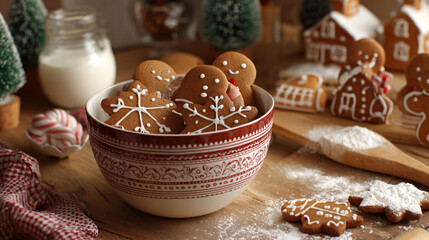 Christmas kitchen baking gingerbread cookies