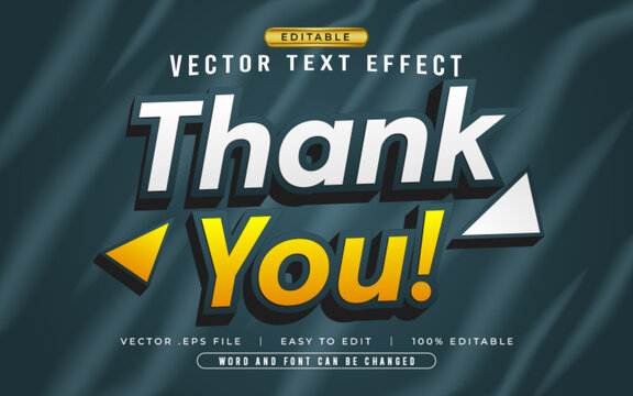 Thank You 3D editable text effect style