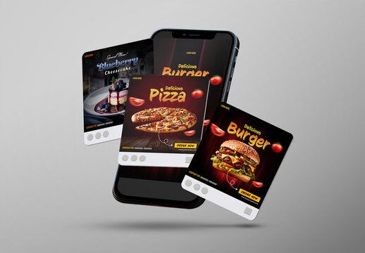 Mobile Social Media Post, Editable Mockup Template.