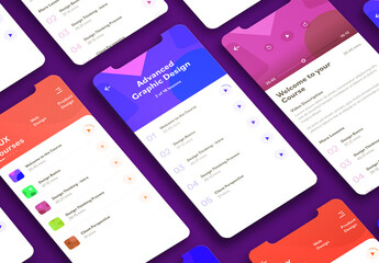 Mobile UI App Screens, Editable Mockup Template.