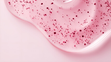 Shimmering Pink Cosmetic Gel with Red Glitter