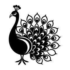 Fototapeta premium Peacock Silhouette Vector