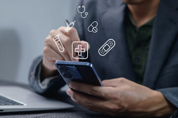 Person Using Smartphone to Manage Health and Care Information
