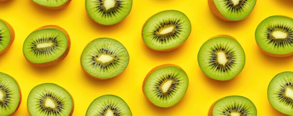 Fototapeta premium kiwi seamless pattern background banner