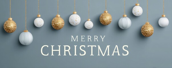 christmas greeting card with hanging decoration illustration