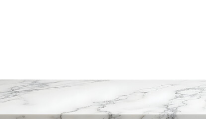 Luxury White Marble Tabletop with Morning Natural Light, Transparent Background (PNG)