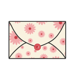 envelope icon with flower as decoration