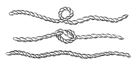Set of Nautical Rope Hand Drawn Sketches