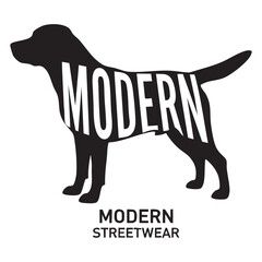 "Modern Streetwear" Dog Silhouette with Typography - Fashion Brand Logo