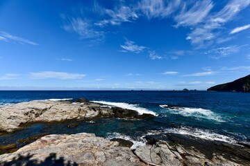 山口県の観光地の奇岩の須佐ホルンフェルス