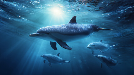 Naklejka premium Dolphin Conservation and Marine Wildlife Awareness Concept 