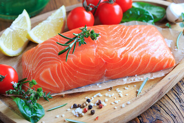 Lachsfilet mit gemüse