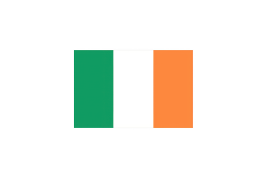 National flag of Ireland on transparent background.