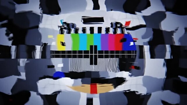 TV Static Display: A classic television screen displays static, a kaleidoscope of colors and patterns, evoking the bygone era of analog broadcasting.