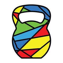 Colourful Geometric Kettlebell Design for Fitness and Workout