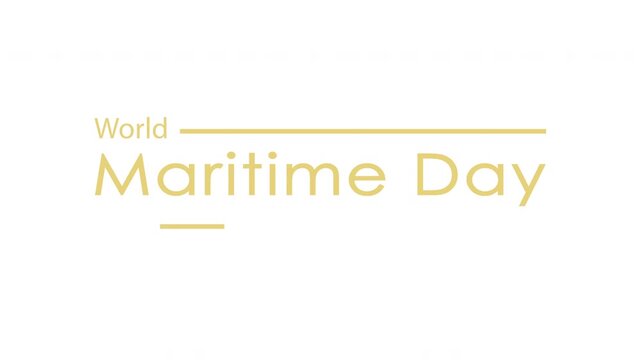 World Maritime Day. Banner, splash screen, or lettering in gold. A design element for the theme