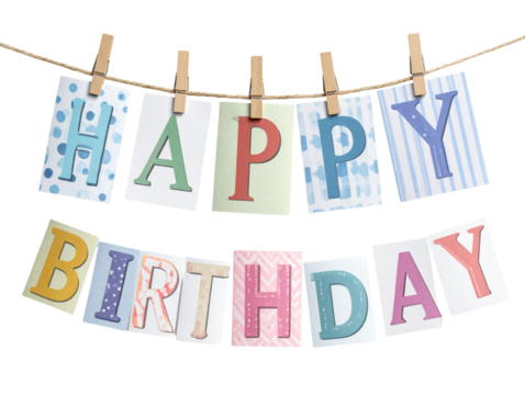  Happy Birthday Dective Letter Bunting Banner Hanging on String.