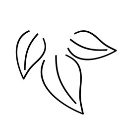 Minimalist Line Art: Three Simple Leaves