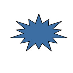 Bursting Star Shape: Blue Vector Graphic