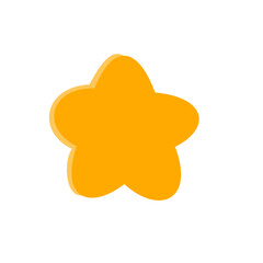 Golden Star 3D Illustration on White Background