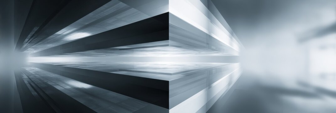Futuristic abstract corporate background with geometric light lines and blue tones.