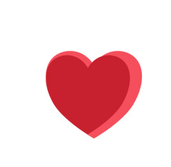 Red 3D Heart Icon - Love and Romance