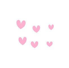 Pink Heart Cluster on White - Valentine's Day Element