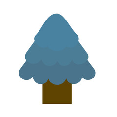 Stylized Blue Tree Illustration on White Background