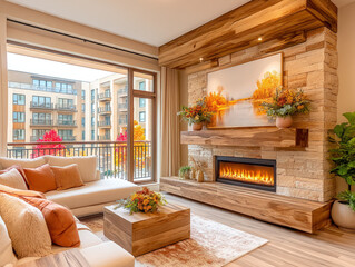 Fototapeta premium modern living room with family