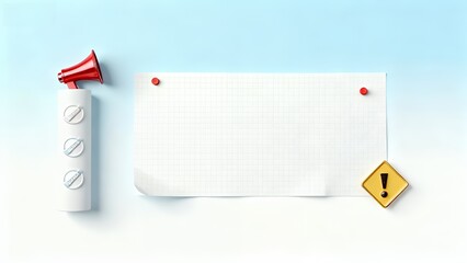 Blank Canvas Notes: Red Megaphone & Alert Symbol Setup