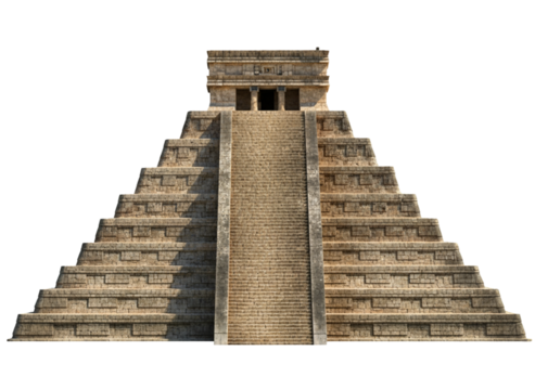 Isolated Chichen Itza Landmark – Ancient Mayan Architecture PNG