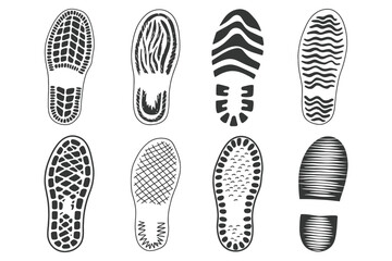 Shoe Print Boot Footstep Silhouette – Grunge Hiking Imprint Vector, Textured Mountain Boot Mark for Outdoor Logo, Trail Sign, Adventure Poster and Wilderness Design