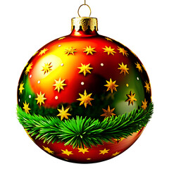 Festive Christmas Ornament Bauble Isolated for Holiday Design Projects on Transparent Background
