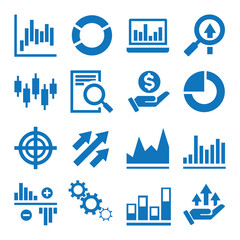 Business icons as growth security, growth time, financial institution.