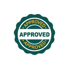 Approved Badge Icon vector Stamp.